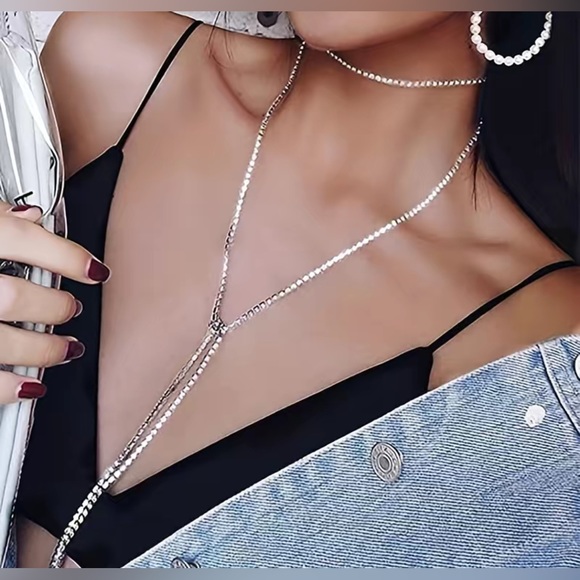 🌸 Rhinestone Extra Long Body chain 58” - Picture 3 of 3